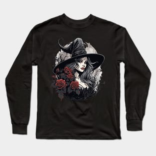 Beautiful Halloween Witch Long Sleeve T-Shirt